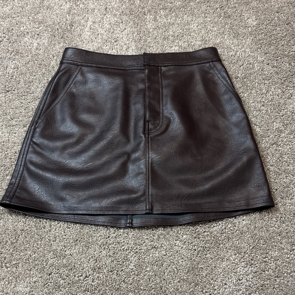 H&M Brown Leather Skirt - Picture 1 of 2